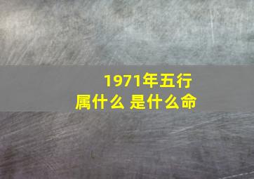 1971年五行属什么 是什么命